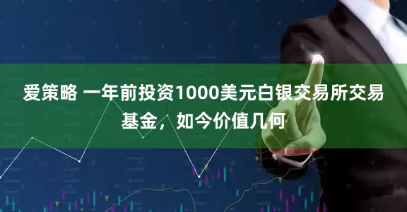 爱策略 一年前投资1000美元白银交易所交易基金，如今价值几何